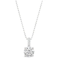 Sterling Silver Round Cubic Zirconia Necklace 147701