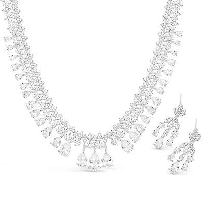 Bridal Cubic Zirconia Necklace & Earrings Set 152748