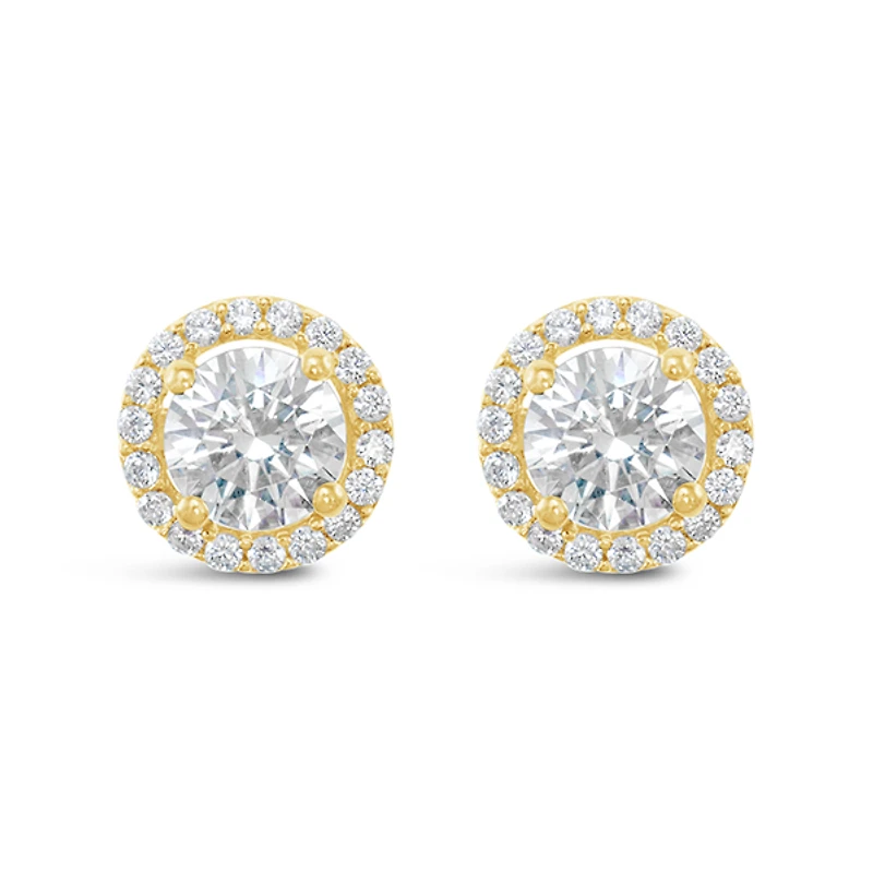 Gold Plated Sterling Silver Cubic Zirconia Round Studs 143467