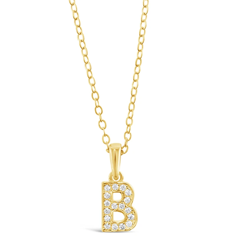 Gold Plated Sterling Silver Cubic Zirconia Initial B Necklace 147935