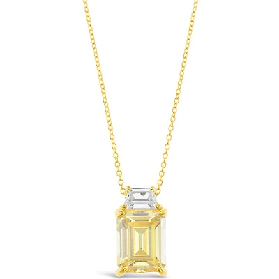Gold Plated Sterling Silver Cubic Zirconia Necklace