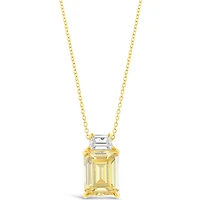 Gold Plated Sterling Silver Cubic Zirconia Necklace
