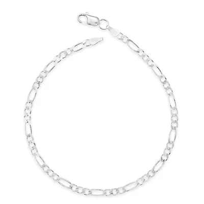 Sterling Silver 2.9mm Figaro 7.5" Inches Bracelet 144378