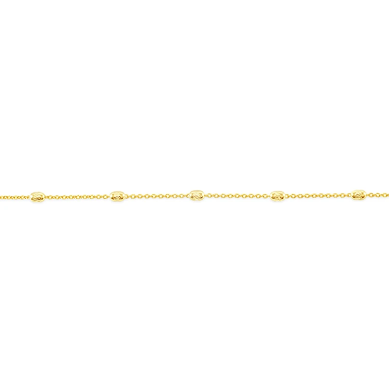 Gold Plated Sterling Silver Bead Anklet 145097