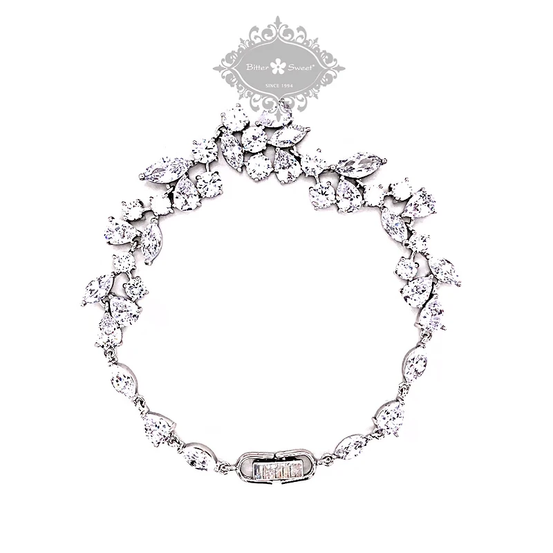 Bridal Silver Cubic Zirconia Bracelet 126692
