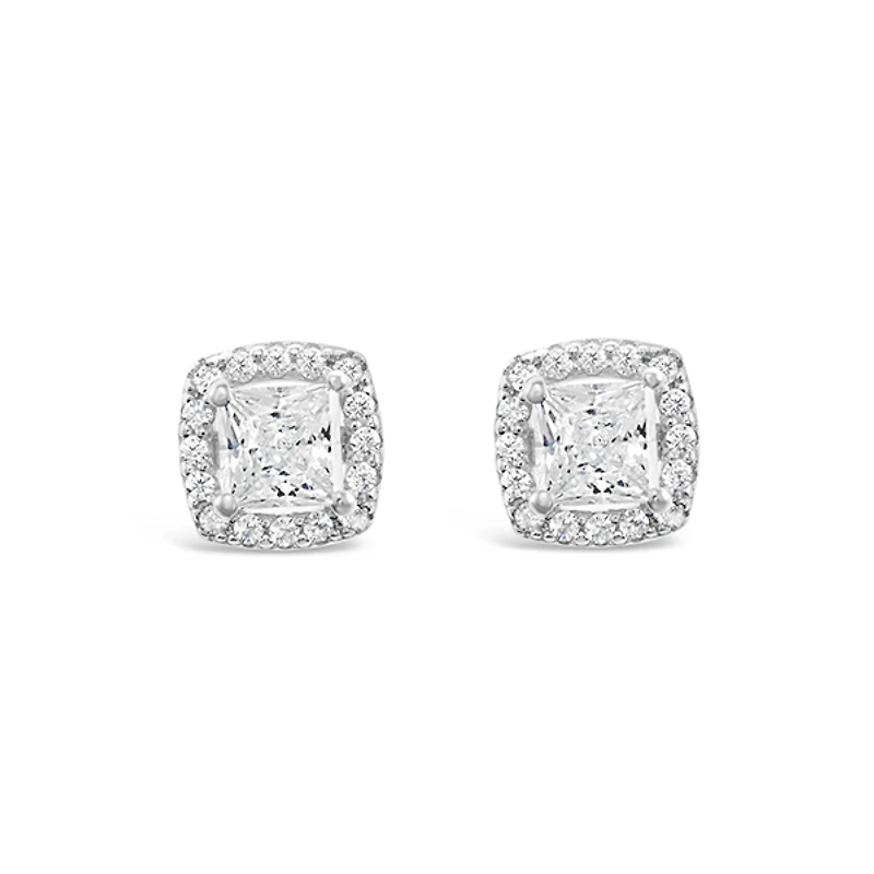 Sterling Silver Cubic Zirconia Square Studs 139379