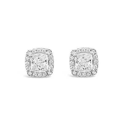 Sterling Silver Cubic Zirconia Square Studs 139379