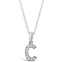 Sterling Silver Cubic Zirconia Initial C Necklace 135919