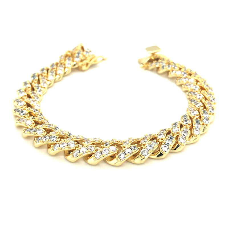Fashion Cubic Zirconia Cuban Link 7" Inches Bracelet