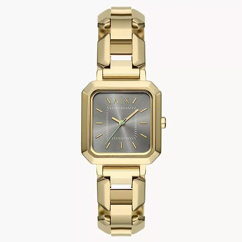 Armani Exchange Three-Hand Gold-Tone Stainless Steel Watch