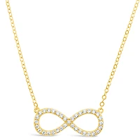 Gold Plated Sterling Silver Cubic Zirconia Infinity Necklace 151230