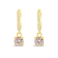 Gold Plated Sterling Silver Cubic Zirconia Huggie Earrings