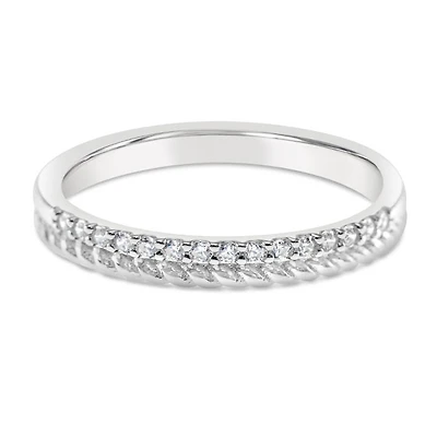 Sterling Silver Cubic Zirconia 1 Line Twist Ring 145862