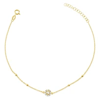 Gold Plated Sterling Silver Cubic Zirconia Anklet 145111