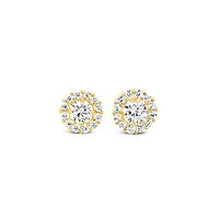 10k Yellow Gold Cubic Zirconia Studs Earrings