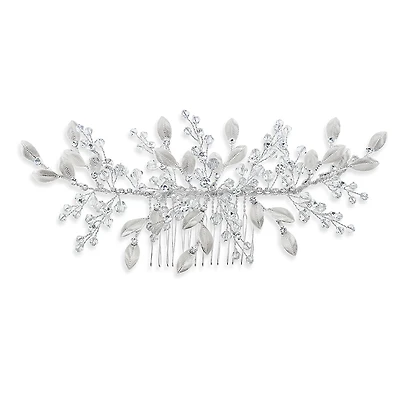 Bridal Silver Leaf Hair Comb 142067