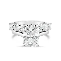 Sterling Silver Cubic Zirconia Radiant Cut Set Ring 143486