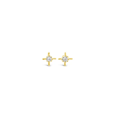 10k Yellow Gold Cubic Zirconia Studs Earrings