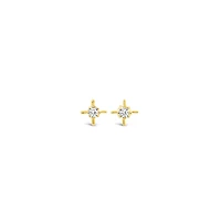 10k Yellow Gold Cubic Zirconia Studs Earrings