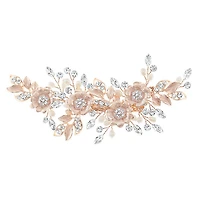 Bridal Rosegold Flower Pearl Hair Clip 152434