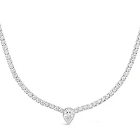 Sterling Silver Cubic Zirconia Tennis Choker Necklace
