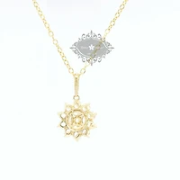 10k Yellow Gold Cubic Zirconia Flower Pendant