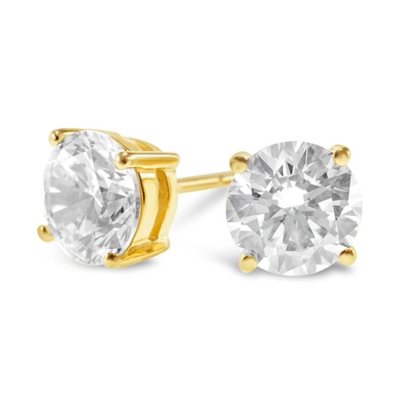 Gold Plated Sterling Silver Cubic Zirconia 8 Hearts 8 Arrows 9mm Studs 143347