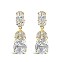 Bridal Gold Cubic Zirconia Drop Earrings 143272