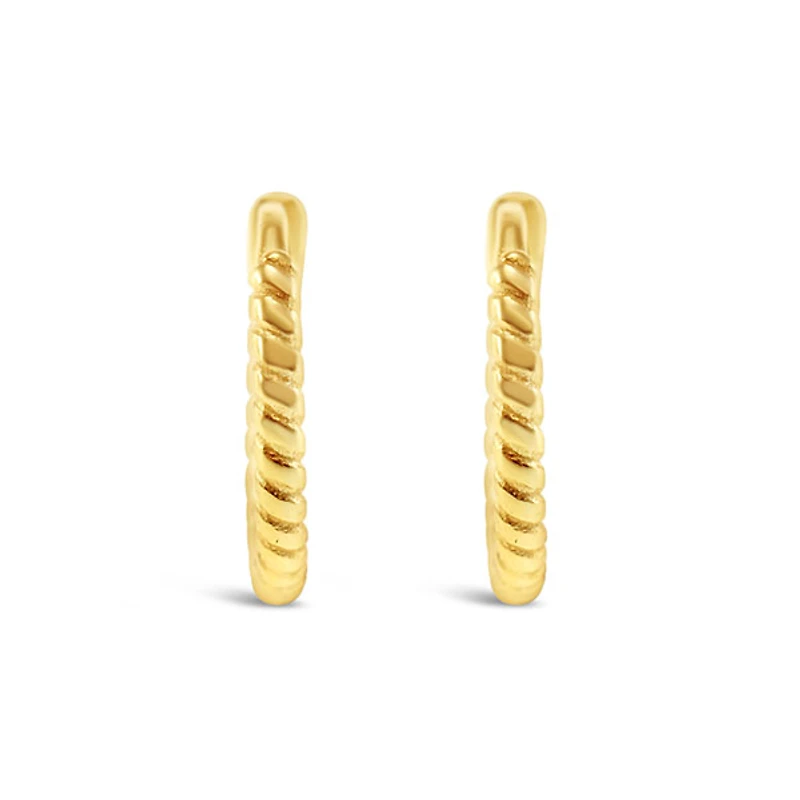 Gold Plated Sterling Silver Twist Huggie Earrings 144882