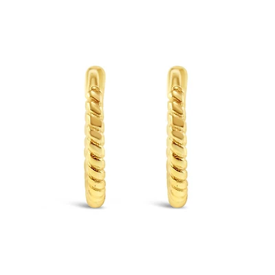 Gold Plated Sterling Silver Twist Huggie Earrings 144882