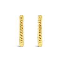 Gold Plated Sterling Silver Twist Huggie Earrings 144882