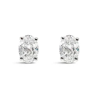 Sterling Silver Cubic Zirconia Oval Cut 5x7mm Stud Earrings 144937