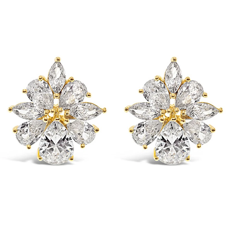 Bridal Gold Cubic Zirconia Necklace & Earrings Set 143586