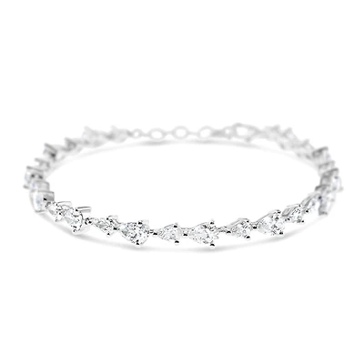 Sterling Silver Teardrop Cubic Zirconia Tennis Bracelet 149655