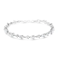 Sterling Silver Teardrop Cubic Zirconia Tennis Bracelet 149655