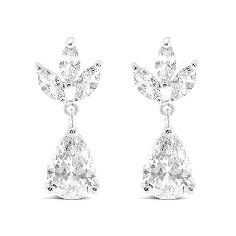 Bridal Silver Cubic Zirconia Necklace & Earrings Set