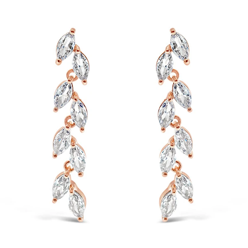 Bridal Rosegold Cubic Zirconia Necklace & Earrings Set