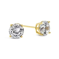Yellow Gold Plated Sterling Silver Cubic Zirconia 3mm Studs 104997
