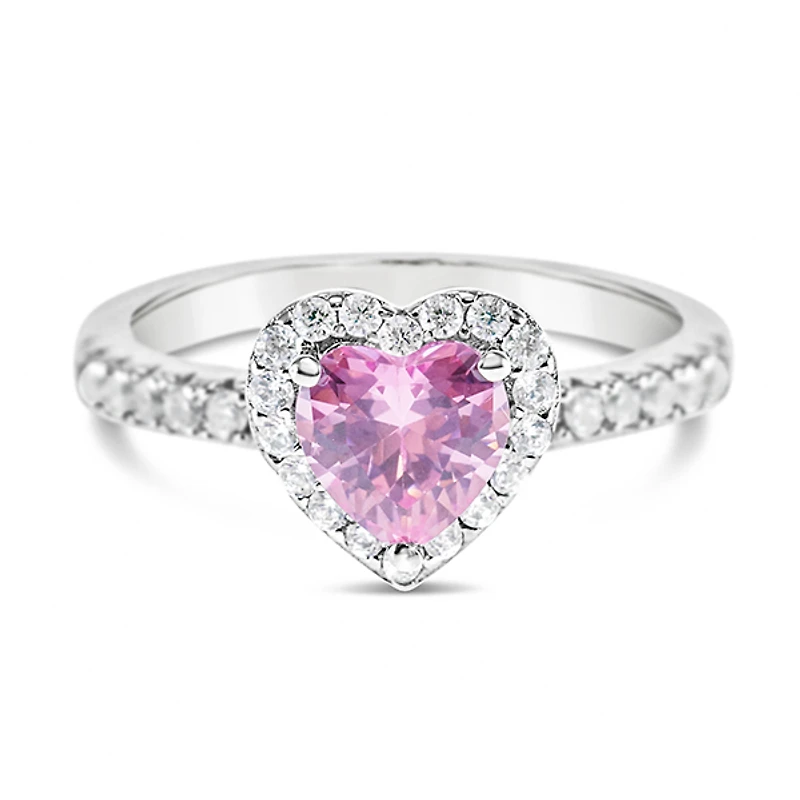 Sterling Silver Cubic Zirconia Heart Ring