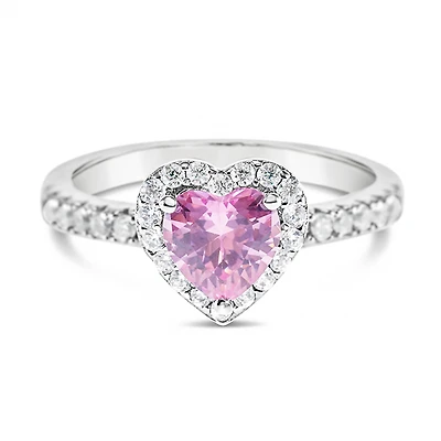 Sterling Silver Cubic Zirconia Heart Ring