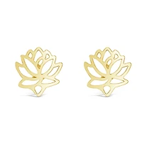 Gold Plated Sterling Silver Lotus Earrings 143308