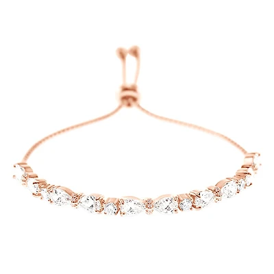 Bridal Cubic Zirconia Rosegold Adjustable Bracelet 145896