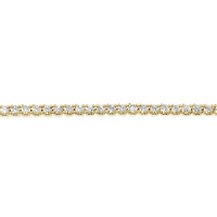 Gold Plated Sterling Silver 1mm Cubic Zirconia Tennis Bracelet