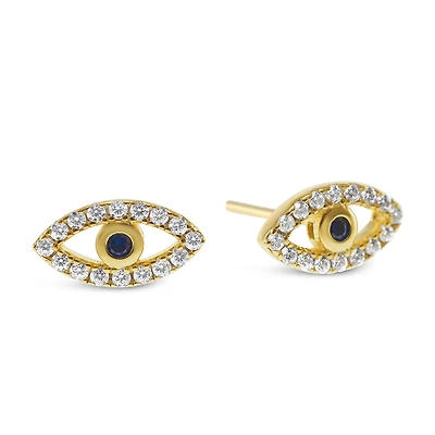 Yellow Gold Plated Sterling Silver Cubic Zirconia Earrings 140110
