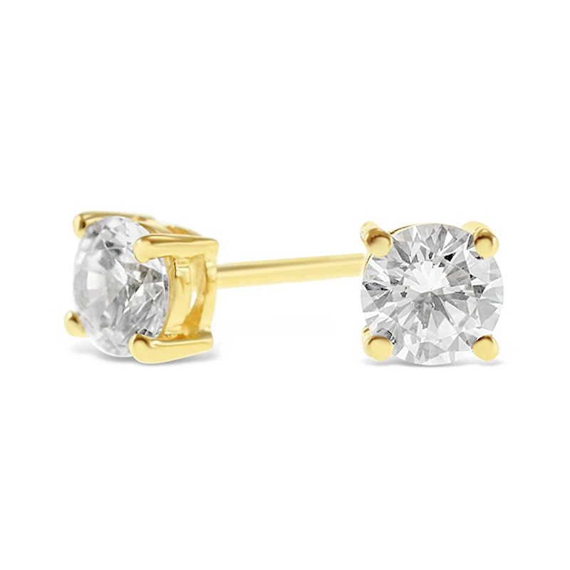 Gold Plated Sterling Silver Cubic Zirconia 8 Hearts 8 Arrows 5mm Studs 143345