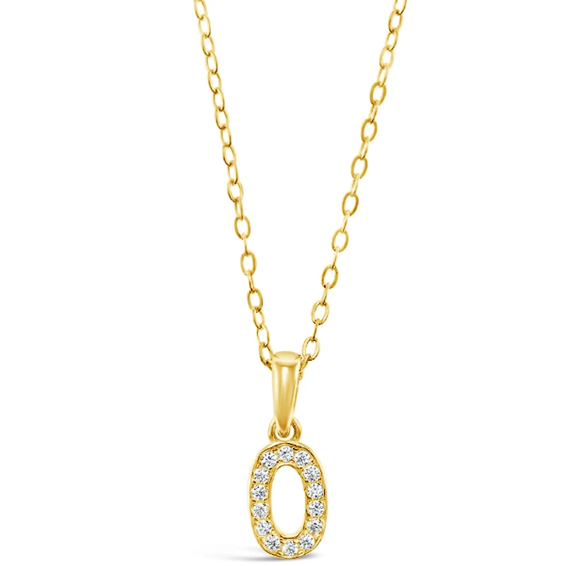 Gold Plated Sterling Silver Cubic Zirconia Initial O Necklace 147946