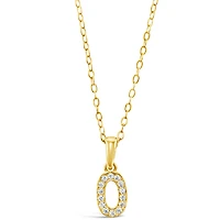 Gold Plated Sterling Silver Cubic Zirconia Initial O Necklace 147946