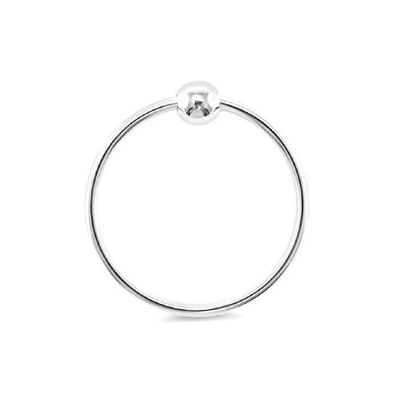 Sterling Silver Plain 10mm Nose Hoop With Ball 146214