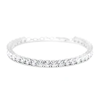 Sterling Silver 4mm Cushion Cubic Zirconia Tennis Bracelet 151078