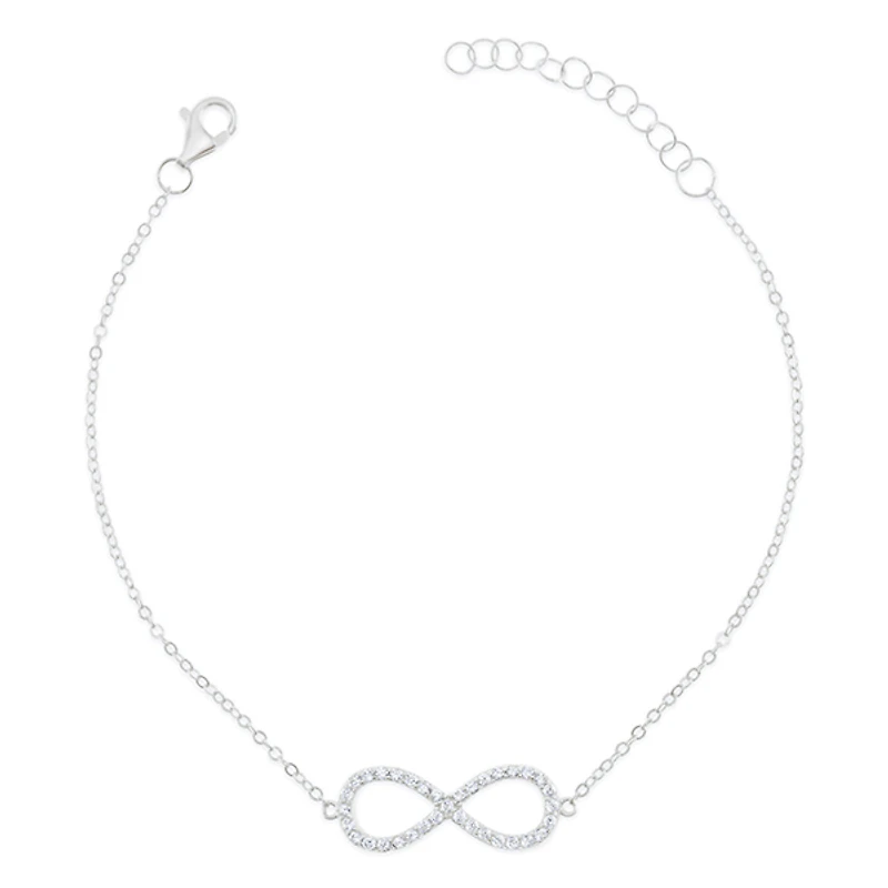 Sterling Silver Cubic Zirconia Infinity Bracelet 151231